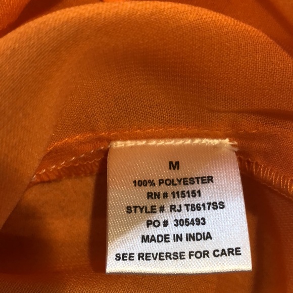 ROMEO & JULIET COUTURE SHEER ORANGE RUFFLED BLOUSE SIZE MEDIUM NEW WITH TAGS - Picture 9 of 12